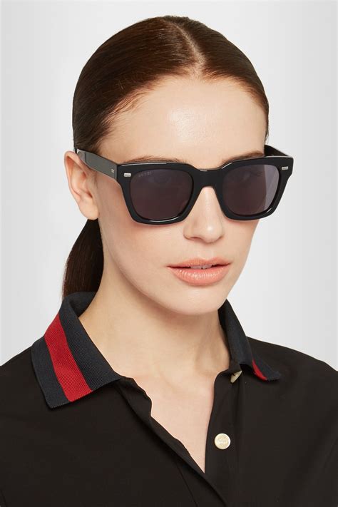 gucci black square frame sunglasses|Gucci 50mm square sunglasses.